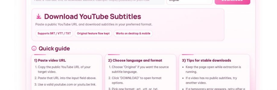 Downsub YouTube Tai Subtitle Cover Image
